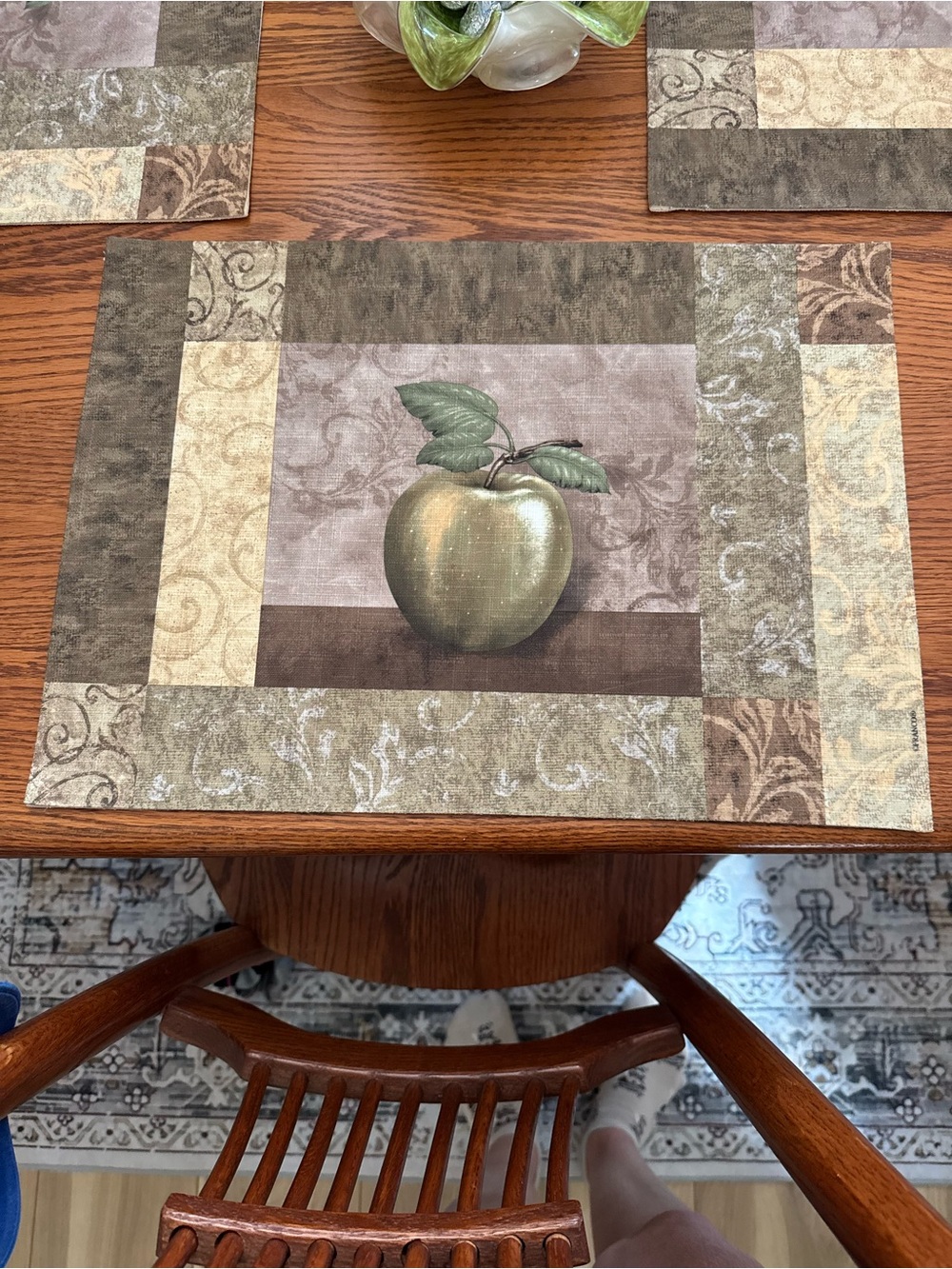 NWOT Vintage Franco Green Apple Placemats - Set of 4